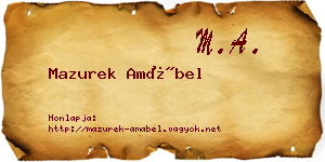 Mazurek Amábel névjegykártya